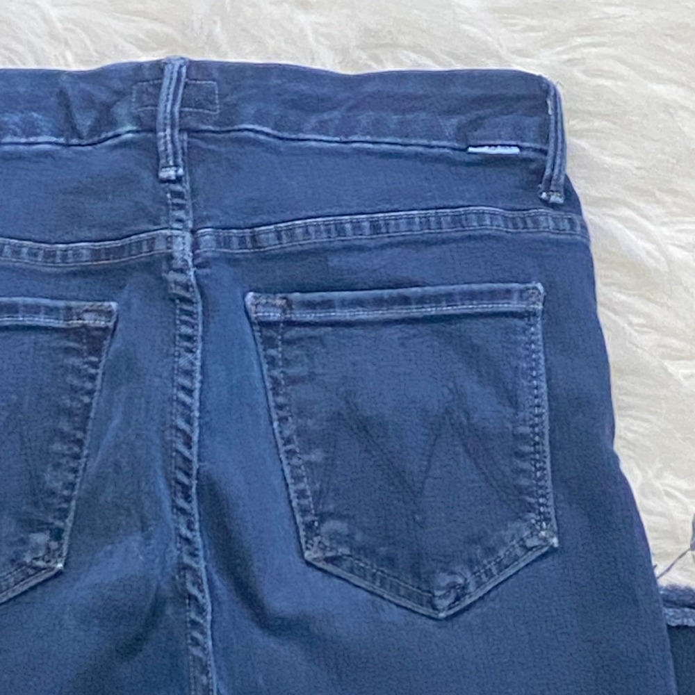 Mother High Waisted Looker Skinny Ankle Jeans Womens 26 Blue Raw Hem Denim - Picture 3 of 9